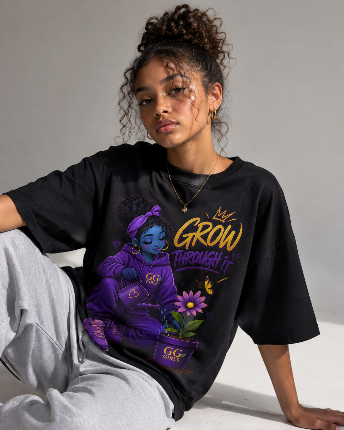 GG Girls “Grow Through It” Oversized T-Shirt